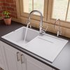 Alfi Brand White 34" Sgl Bowl Granite Composite Kitchen Sink W/ Drainboard AB1620DI-W